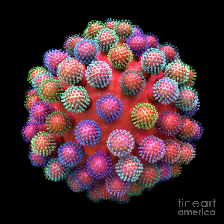 Fractal Coronavirus on Black #1 Digital Art by Russell Kightley