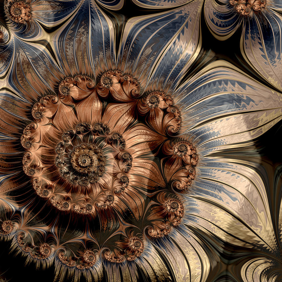 Fractal Flower Digital Art by Bonnie Bruno