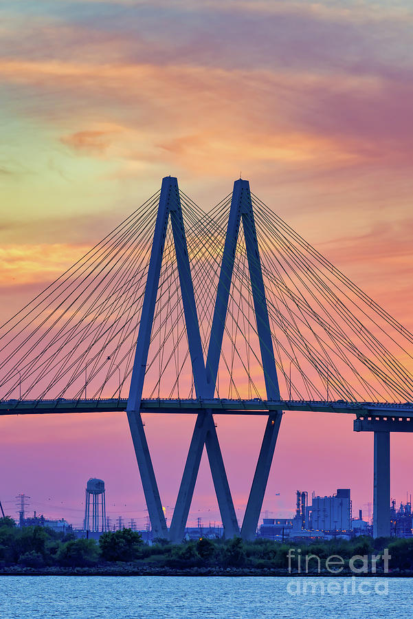 Fred Hartman Bridge Vertical 2 Photograph by Bee Creek Photography