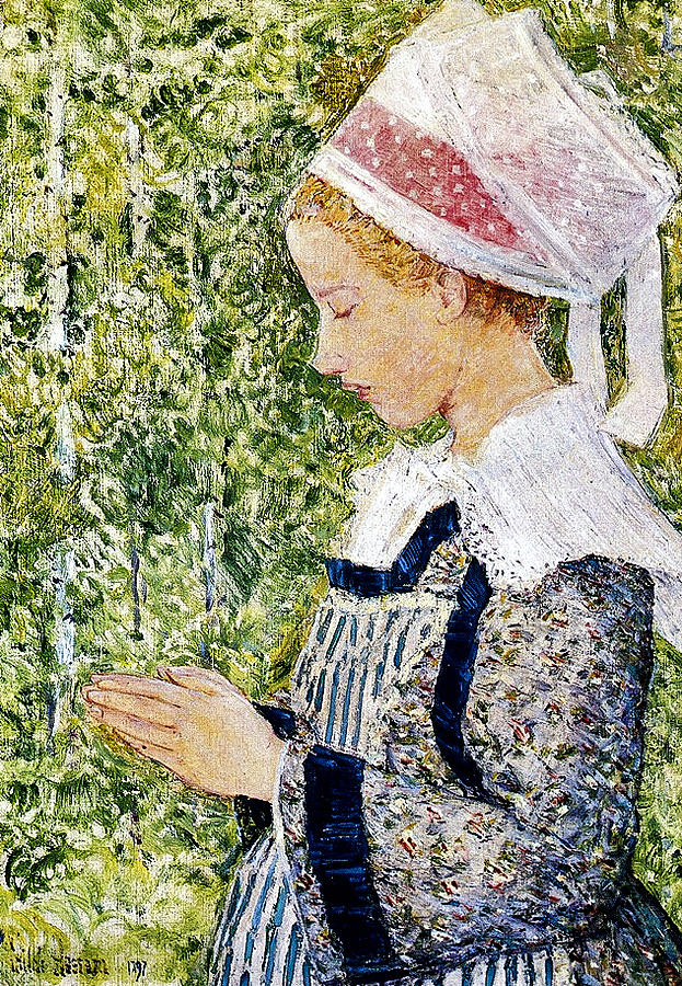 Frederick Childe Hassam 1859  1935 Brittany Peasant At The Pardon 1897 Painting