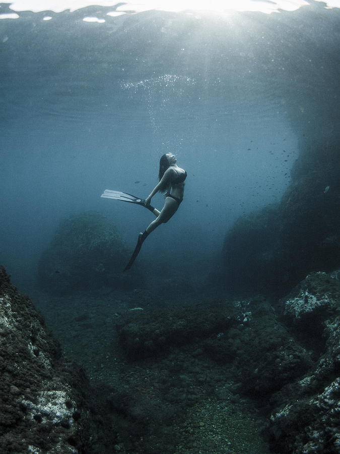 Free diving #1 Photograph by A. Martin UW Photography