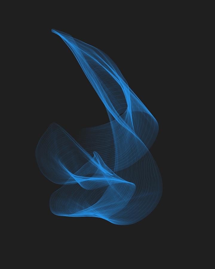 Abstract Blue Flame Digital Art by Michael Malicoat