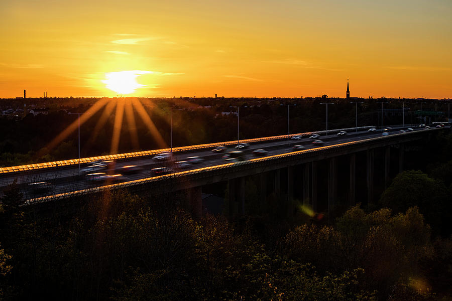 Freeway sunset #1 Photograph by Alexander Farnsworth