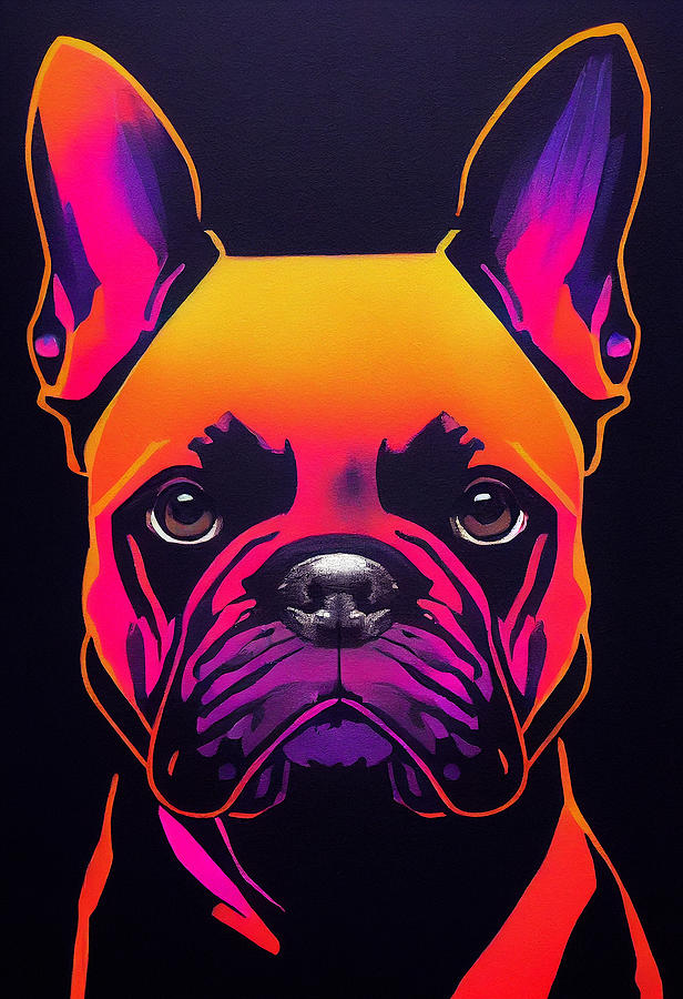 Dog Mixed Media - French bulldog #1 by SampadArt Gallery