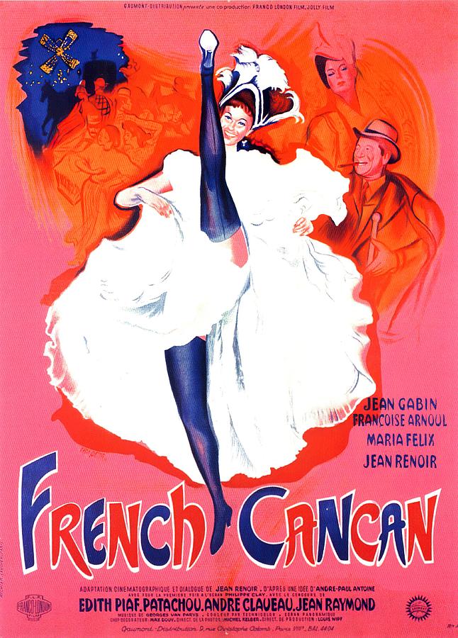 Vintage Mixed Media - French Cancan, 1955 - art by Rene Peron by Movie World Posters