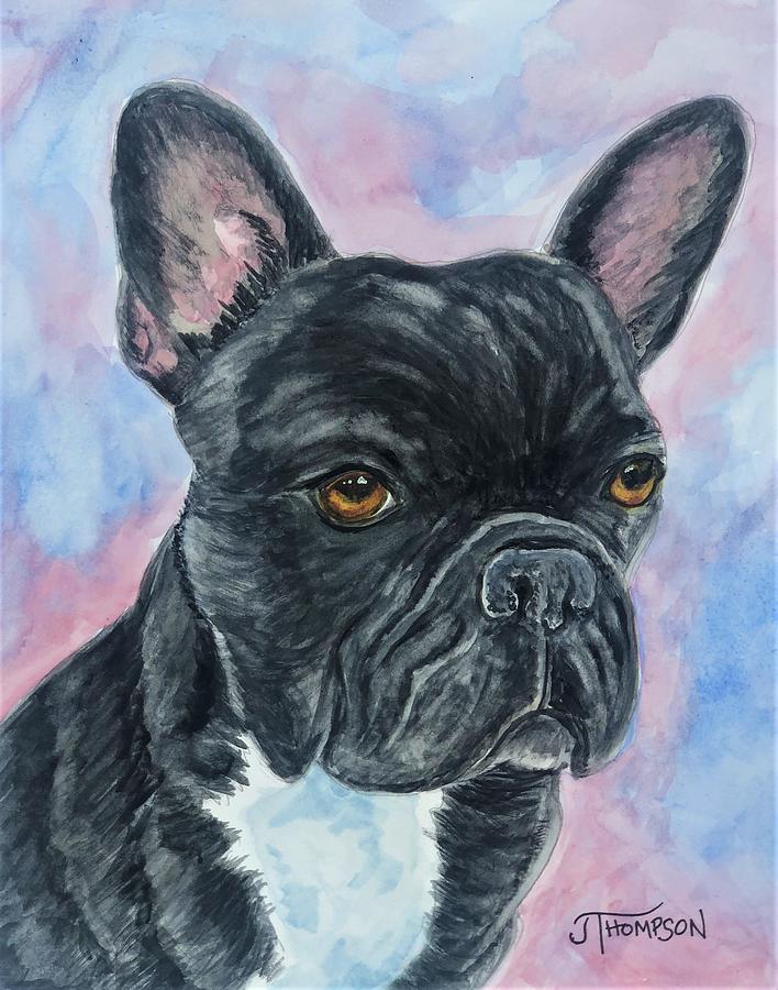 French Bulldog Painting - Frenchie by Judy Thompson French Bulldog Painting - Frenchie by Judy Thompson