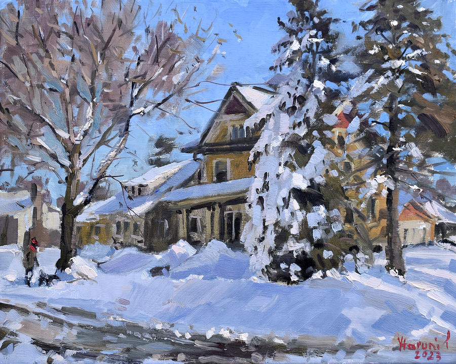 Tree Painting - Fresh Snow #1 by Ylli Haruni