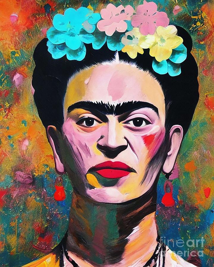 Frida Kahlo Abstract Art Mixed Media by Lisa Von - Fine Art America