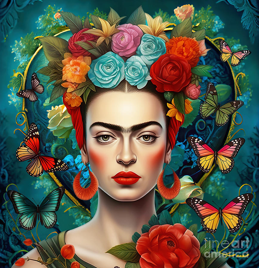 Frida Kahlo Self Portrait 6 Digital Art by Mark Ashkenazi - Fine Art ...