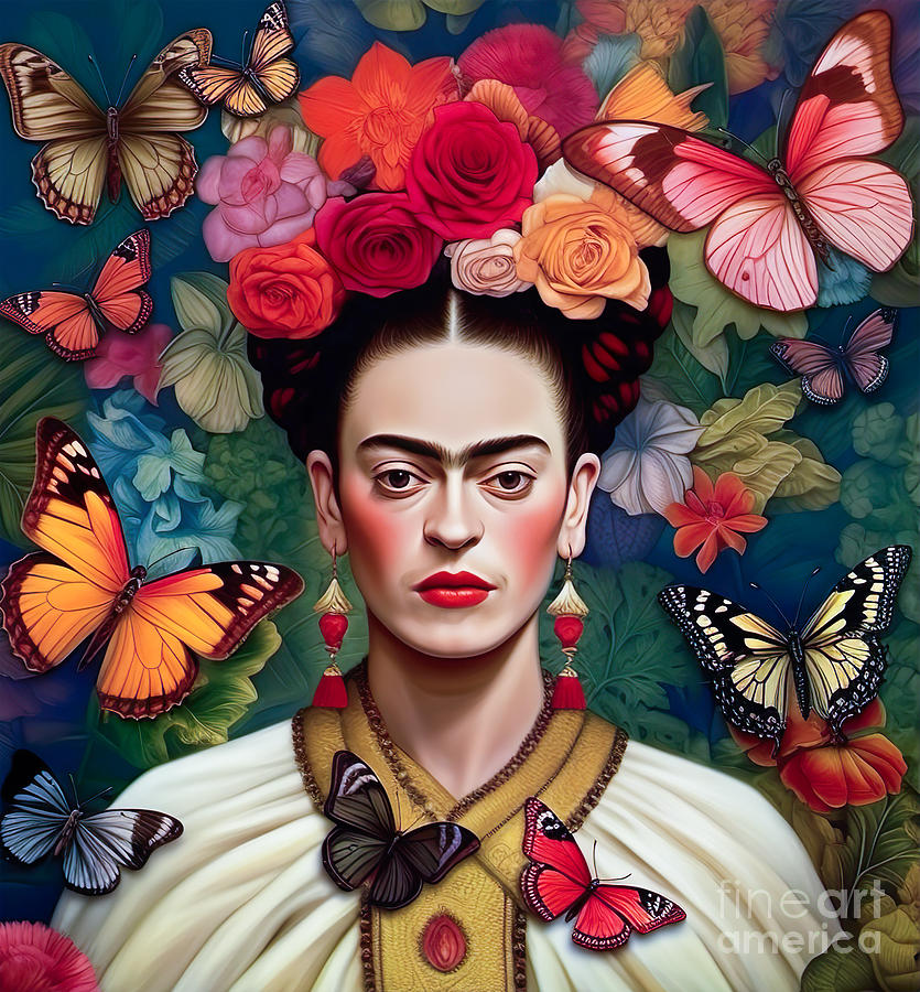 Frida Kahlo Self Portrait Digital Art by Mark Ashkenazi - Fine Art America