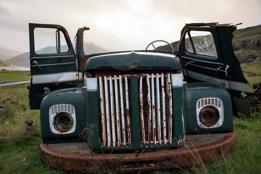 Front of an abandoned old cab truck Scania-Vabis L76 in Seydisfjordur #1 Photograph by RicardMN Photography