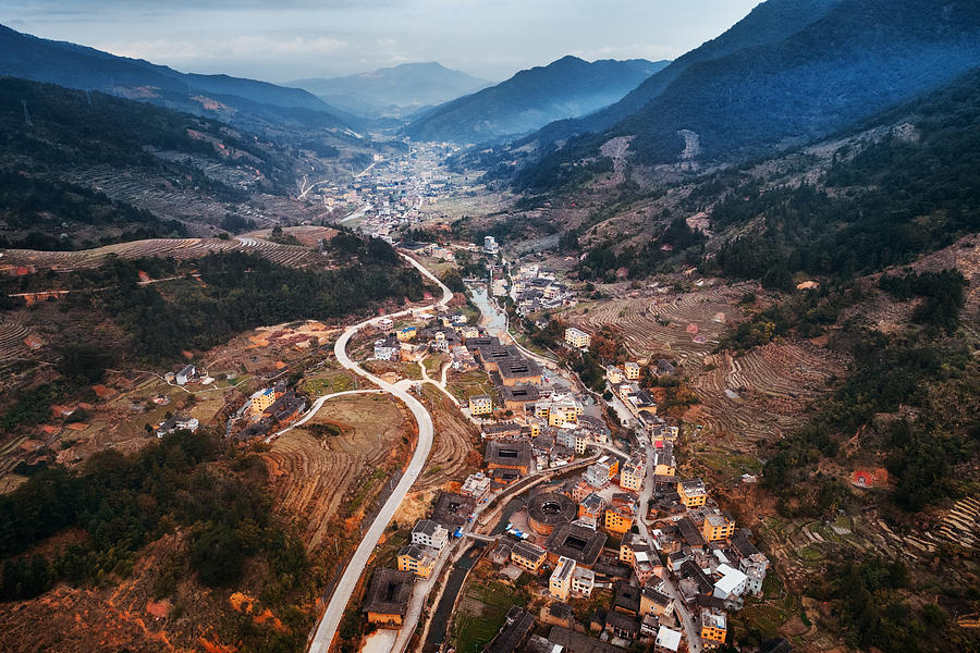 Fujian Tulou aerial view #1 Photograph by Songquan Deng
