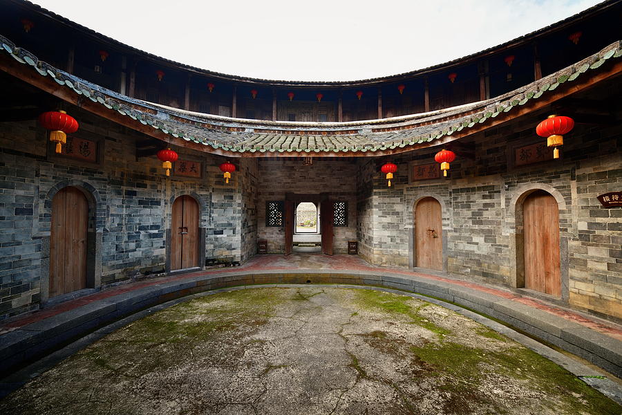 Fujian Tulou courtyard in China #1 Photograph by Songquan Deng