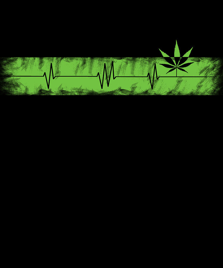 Marijuana Legalization Drawing - Fun Ganja Heartbeat Potsmoker Gift Idea Marijuana #1 by Kanig Designs