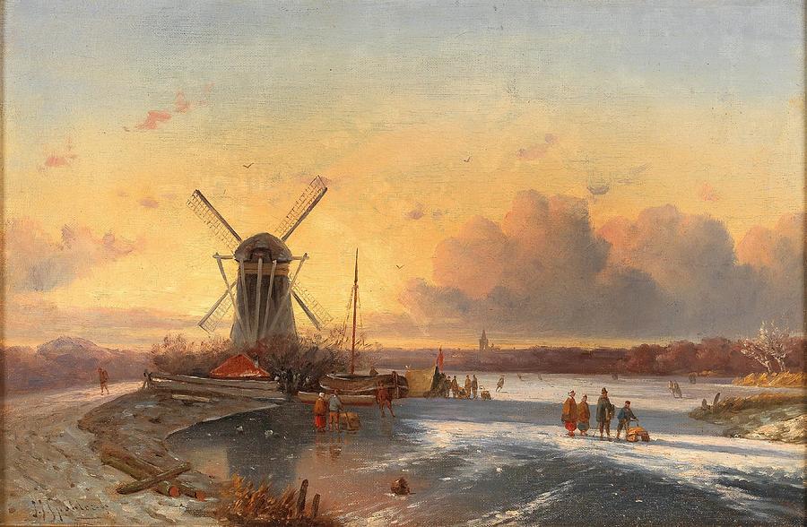 Jacob Painting - Fun on the Ice #1 by Jan Jacob Spohler