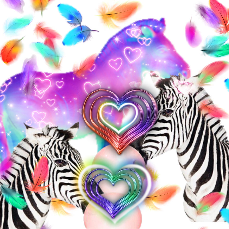 Fun time Zebras #1 Digital Art by Gayle Price Thomas