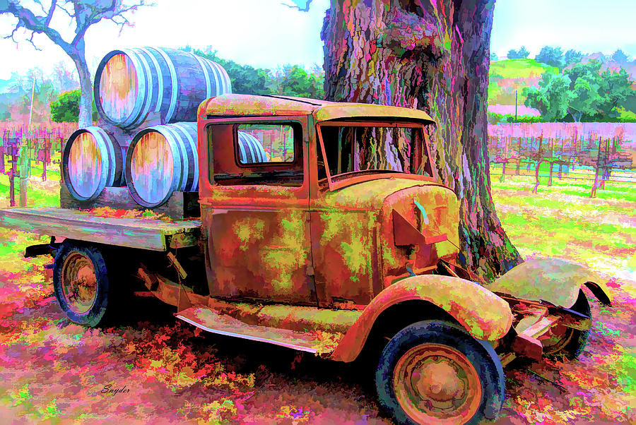 Funky Colored Winery Truck #1 Photograph by Barbara Snyder
