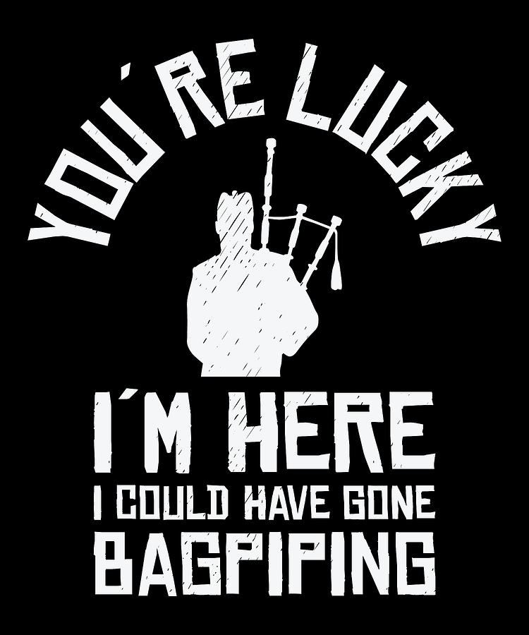 Musician Digital Art - Funny Bagpiper Bagpiping Scotsman Musician Player #1 by Toms Tee Store