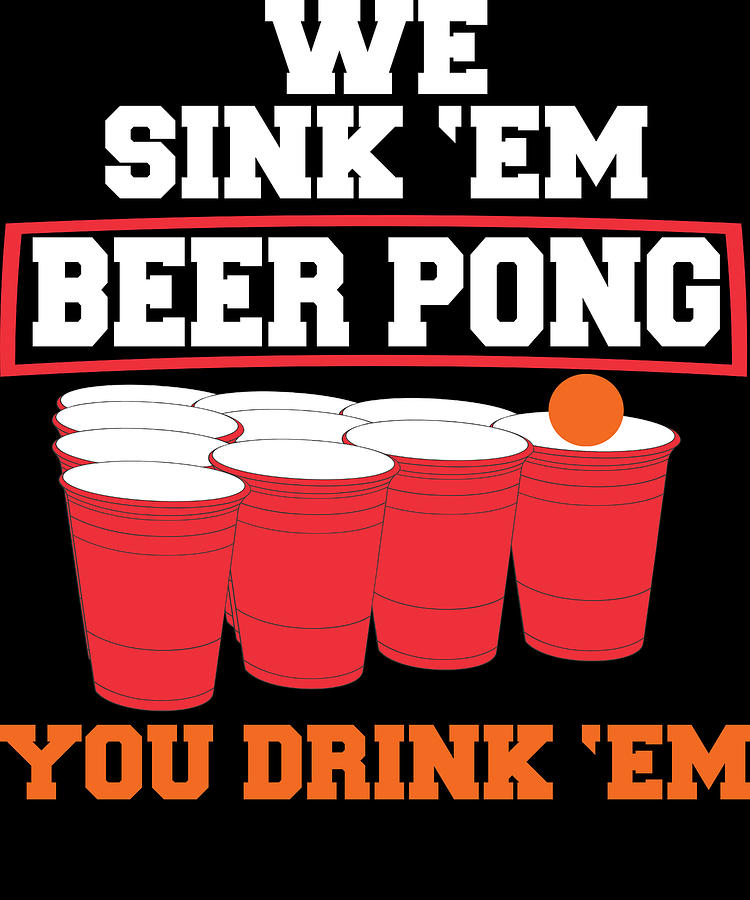 Funny Beer Pong Digital Art by Michael S