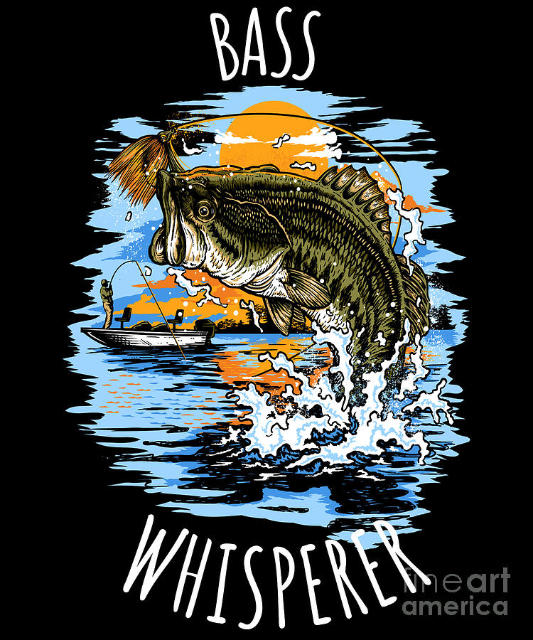  Bass Whisperer  Funny Fisherman Gift, Bass Fish, Fishing T- Shirt : Clothing, Shoes & Jewelry