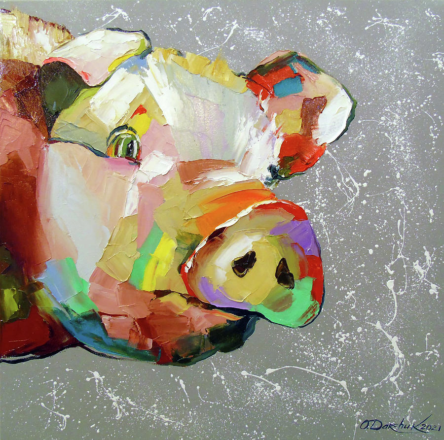 Funny pig Painting by Olha Darchuk - Fine Art America