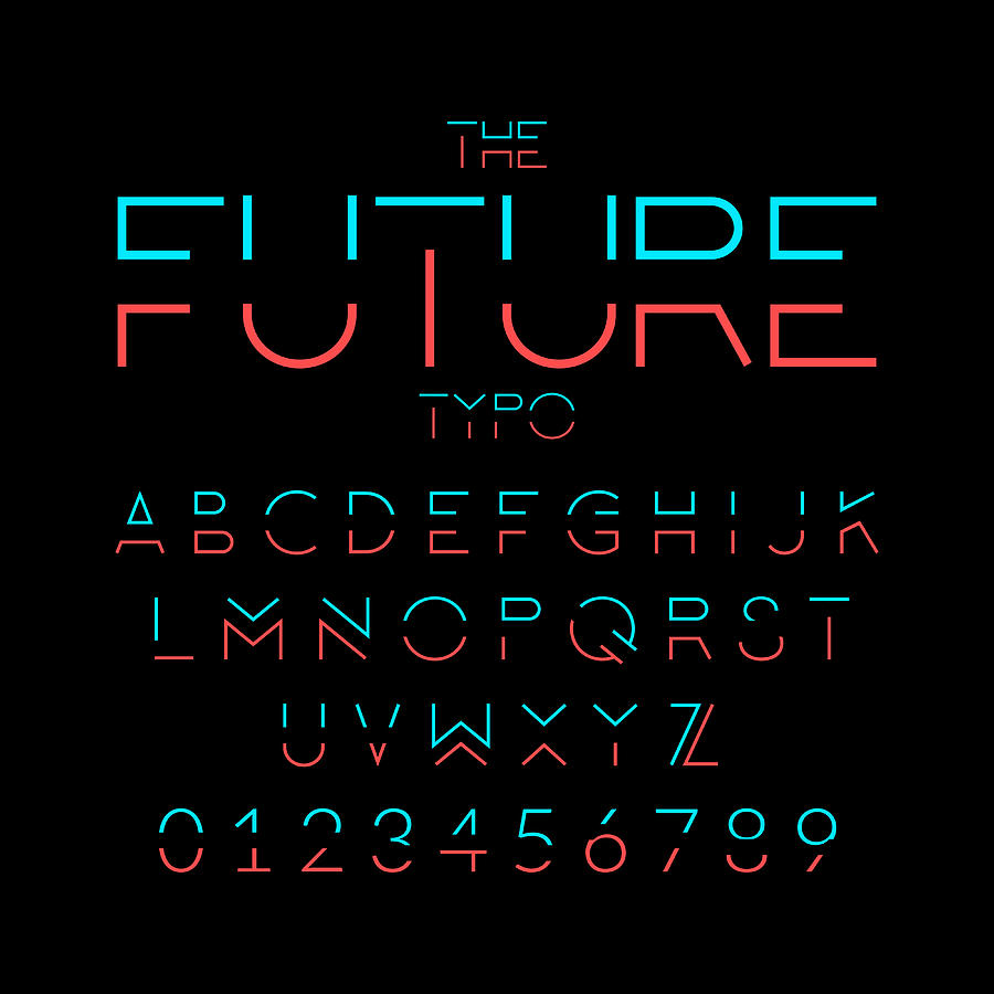 Future alphabet Drawing by Vectorios2016 Future alphabet Drawing by Vectorios2016
