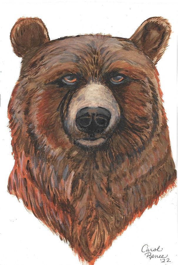 Fuzzy the Bear Painting by By Carol Renee - Fine Art America