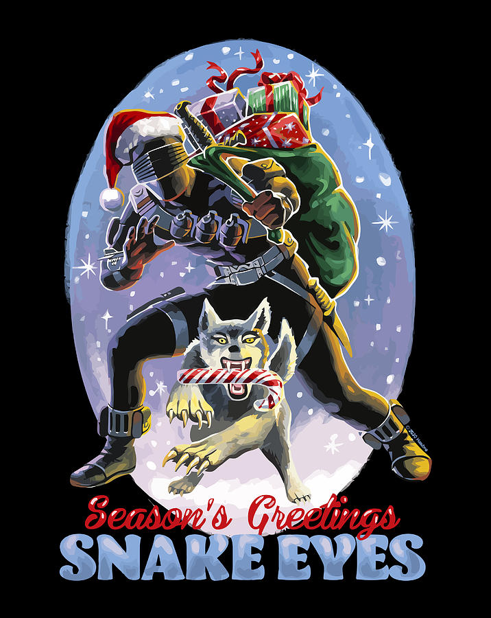 G I Joe Christmas Snake Eyes Season'S Greetings Digital Art by Sue Mei Koh