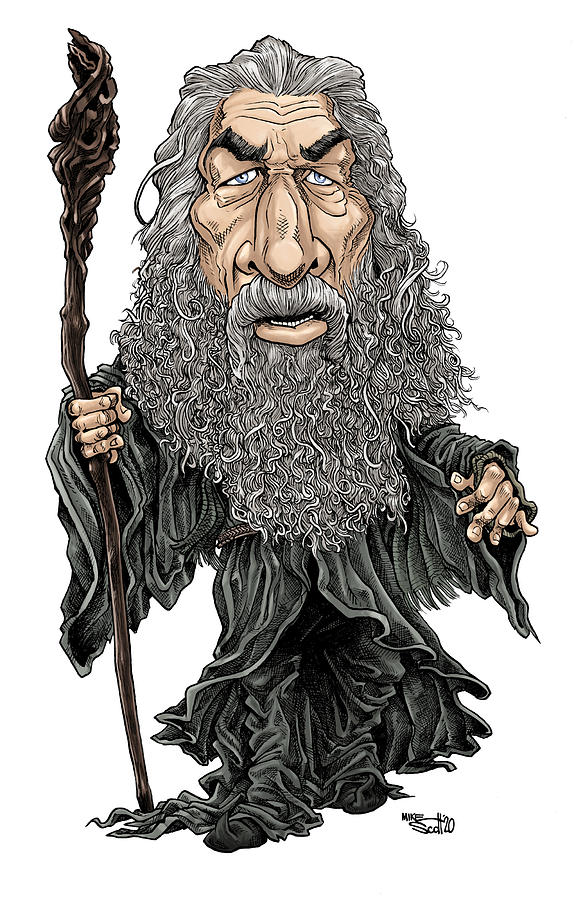 Gandalf the Grey #1 Drawing by Mike Scott