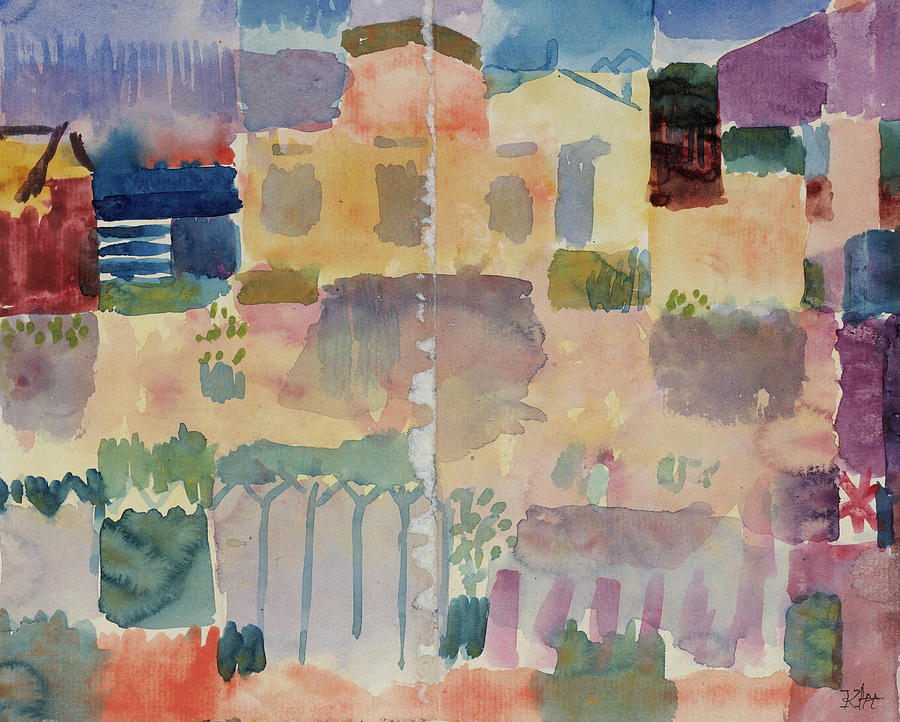 Paul Klee Painting - Garden in St. Germain, The European Quarter Near Tunis #1 by Paul Klee