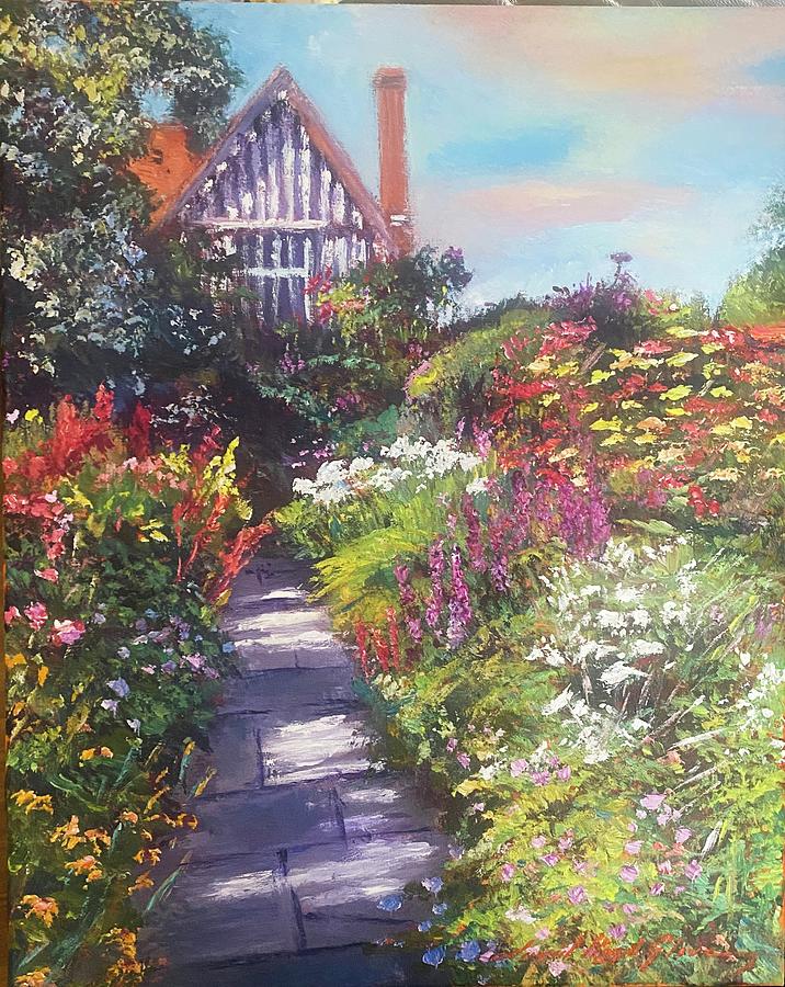 Garden Path at Great Dixter Painting by David Lloyd Glover - Fine Art ...