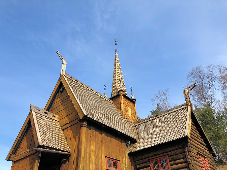 Architecture Photograph - Garmo stave church in Lillehammer in Norway 19.4.2019 #1 by Robert Buchel