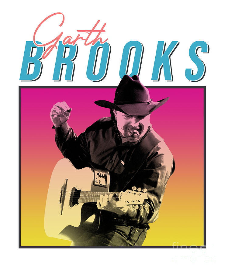 Garth Brooks Retro 80s Style Digital Art By Notorious Artist - Fine Art ...