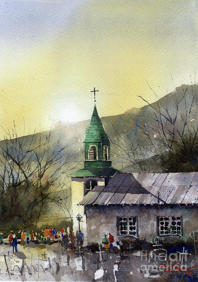 Gathering at San Patricio #1 Painting by Tim Oliver