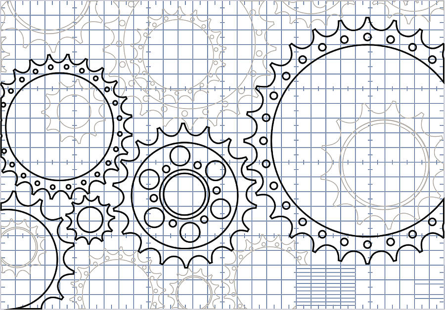 Gear Blueprint #1 Drawing by Youst