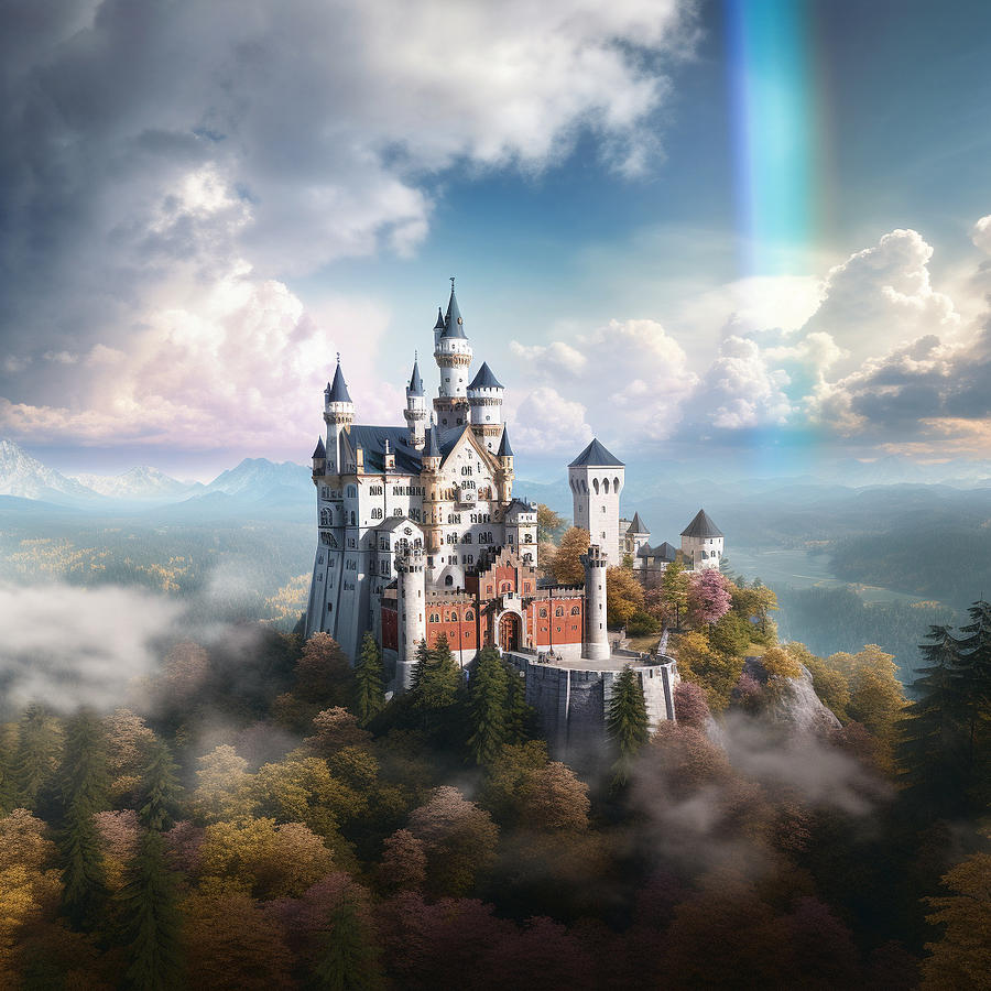 Generate Scene Of Neuschwanstein Castle Clear By Asar Studios Painting 