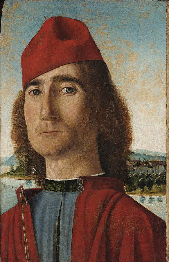 Gentleman With Red Cap Painting By Ferrara Or Bolognese Painter - Pixels