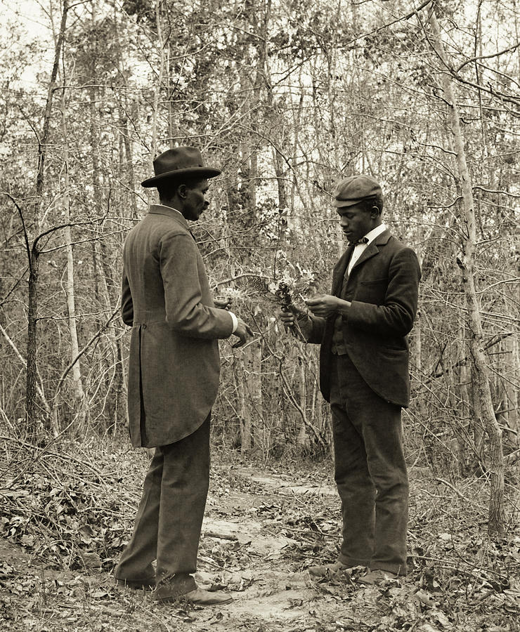 George Washington Carver and Student c.1900 #1 Photograph by Clifton Johnson