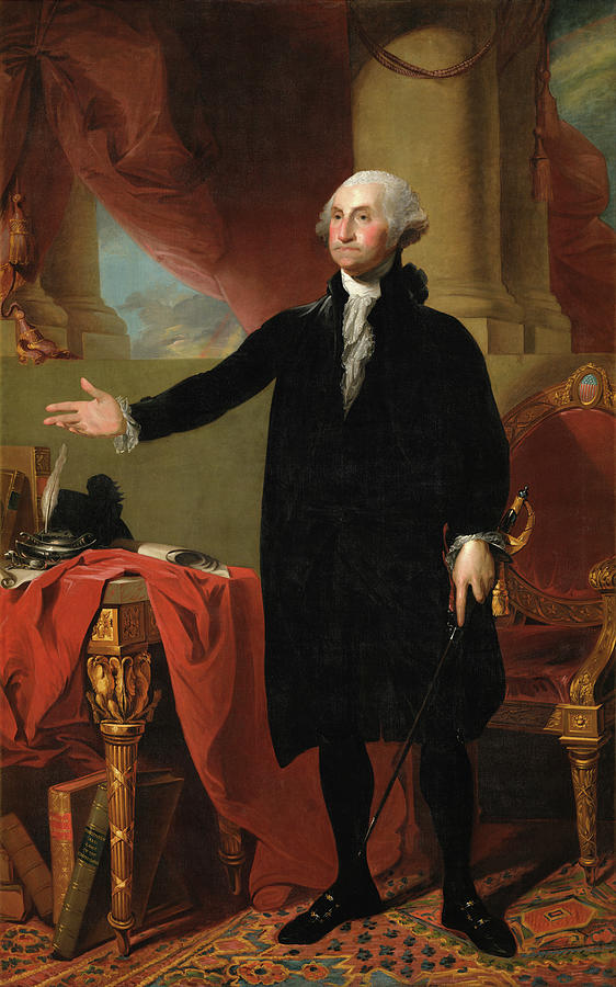 George Washington - Lansdowne Portrait 1796 Painting by Gilbert Stuart ...