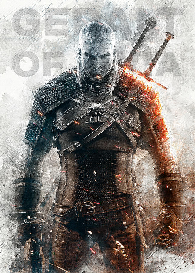 geralt of rivia the witcher digital art by whitesenberg geralt of rivia the witcher by whitesenberg