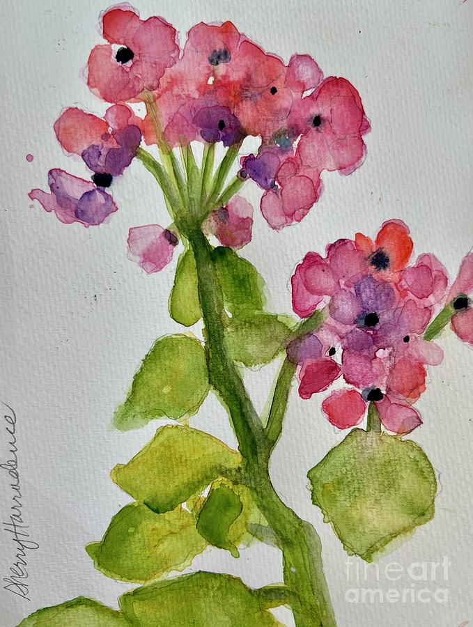 Geraniums #1 Painting by Sherry Harradence