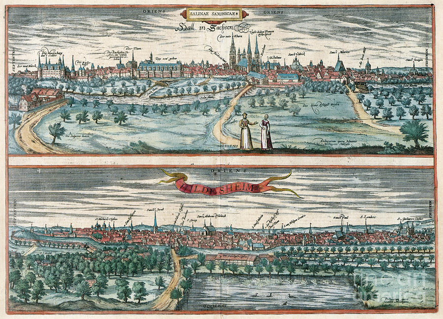 German Cities, 1598 #1 Drawing by Georg Braun and Franz Hogenberg