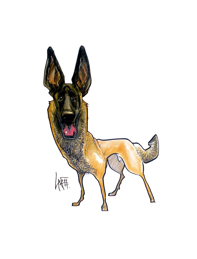 German Shepherd Drawing by Canine Caricatures By John LaFree
