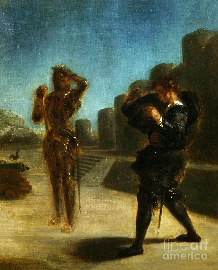 Ghost of Hamlets father #1 Painting by Eugene Delacroix