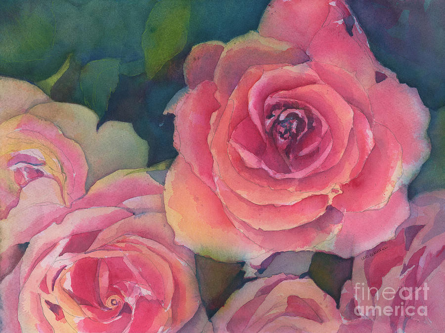 Giant Showy Rose #1 Painting by Lois Blasberg
