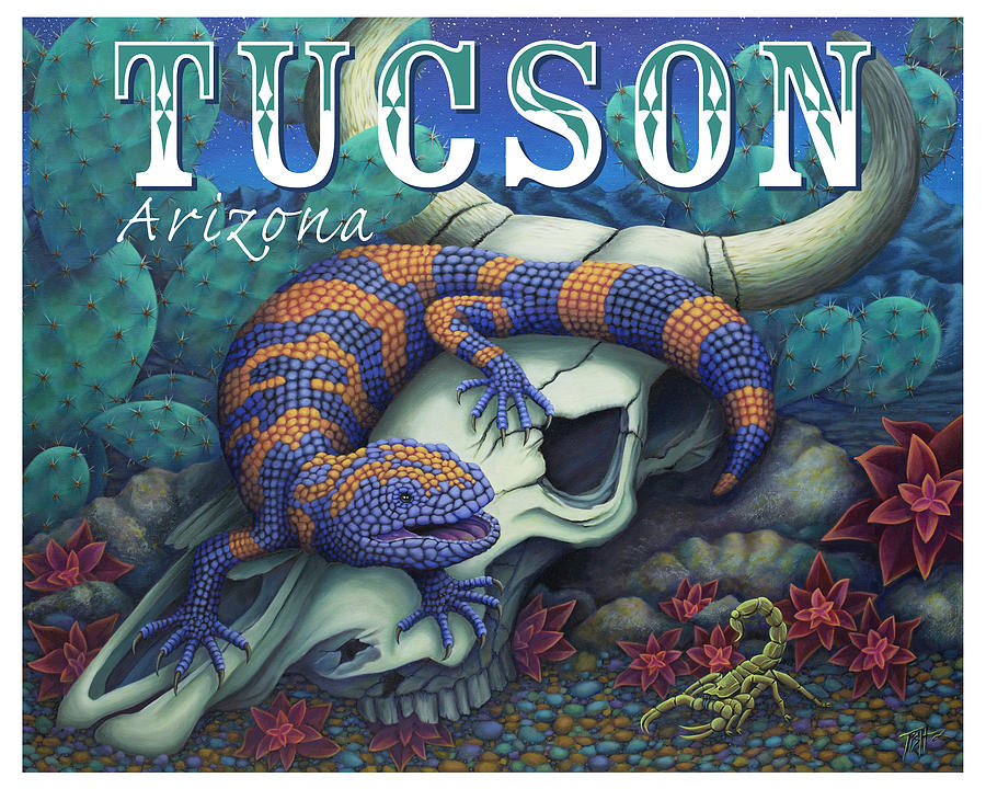 Gila monster Tucson #1 Painting by Tish Wynne