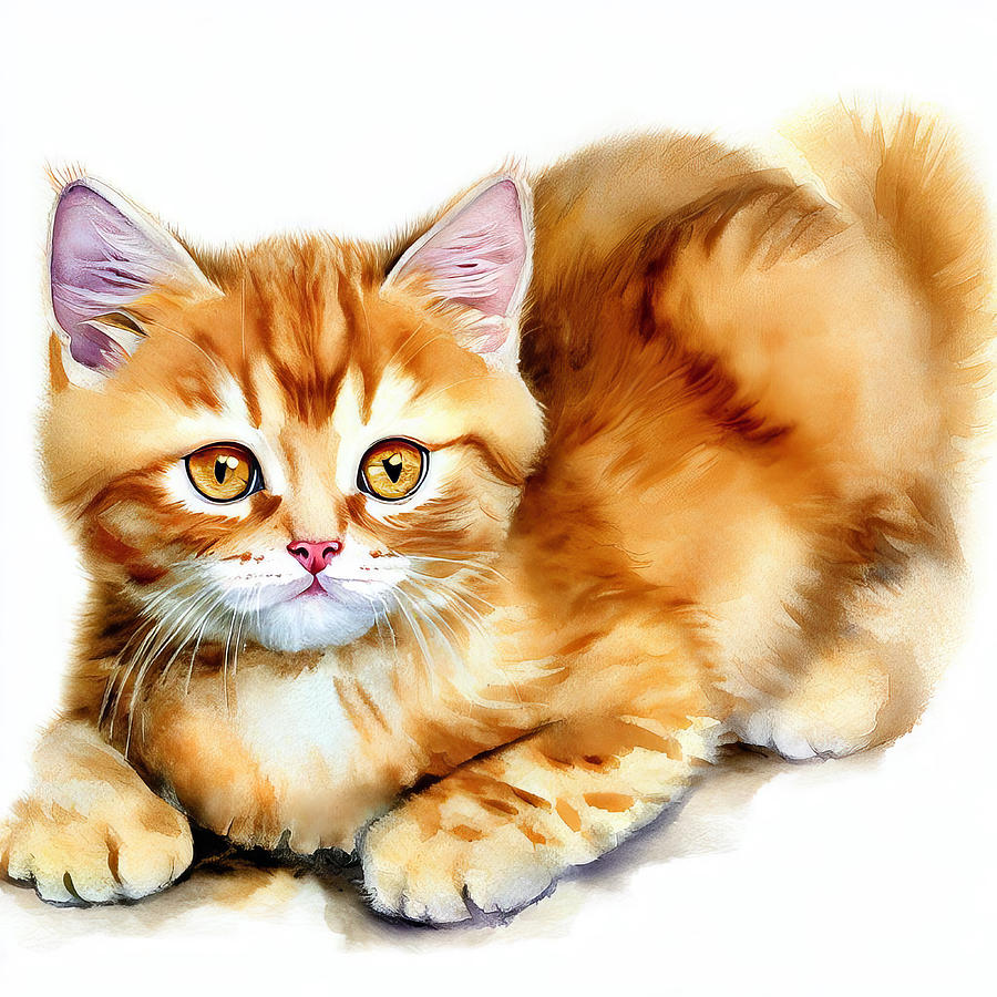 Ginger Kitten #2 Digital Art by Jill Nightingale