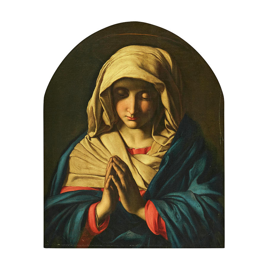 Giovanni Battista Salvi Il Sassoferrato Italy 1609 1685 Studio Of Virgin Mary In Prayer Painting