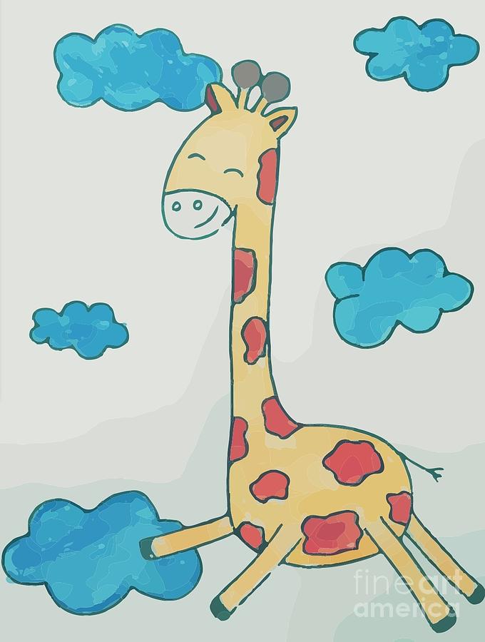 Giraffe In The Clouds Drawing by Irina Pokhiton - Fine Art America