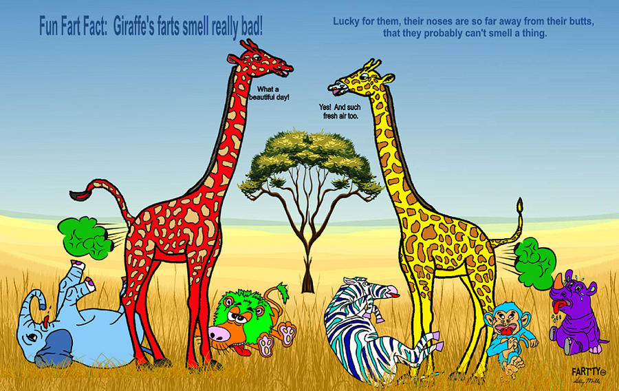 Giraffes Fluff Childrens Book Art  Digital Art by Kelly Mills